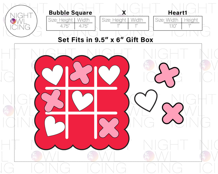 Valentines TIC TAC TOE Cookie Cutter Set (3)