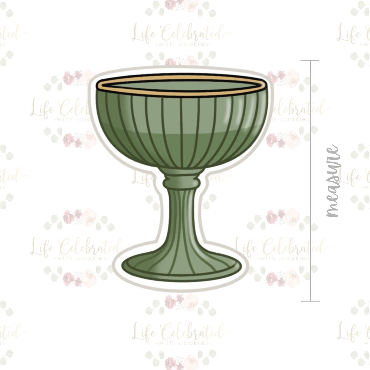 Vintage Champagne Glass Cookie Cutter