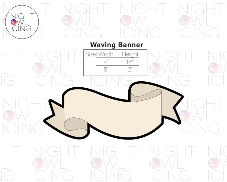 Waving Banner Cookie Cutter