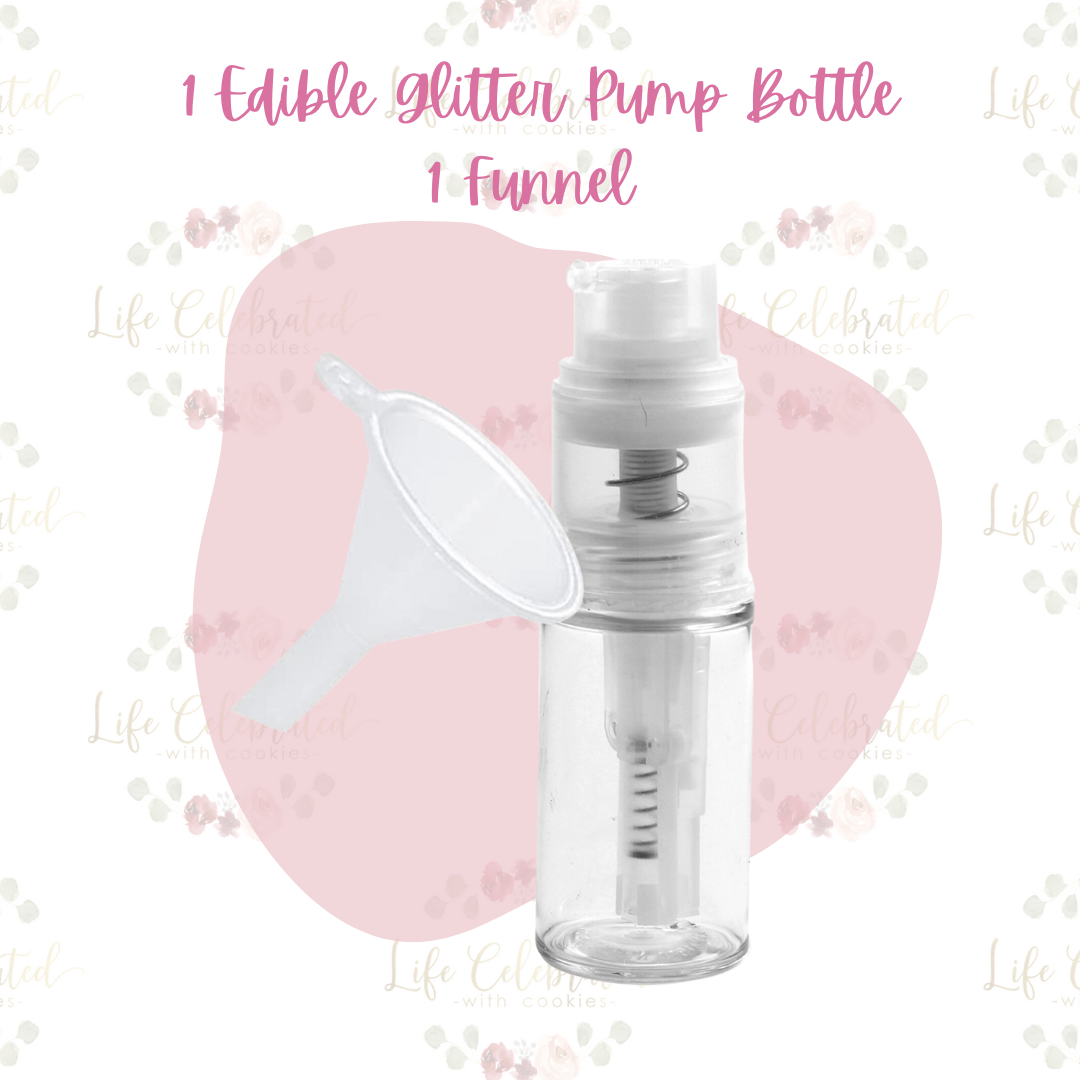 Edible Glitter Pump Bottle with Funnel Set