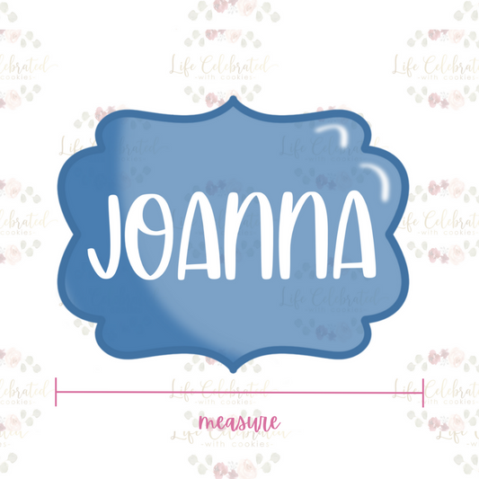 Joanna Plaque Cookie Cutter