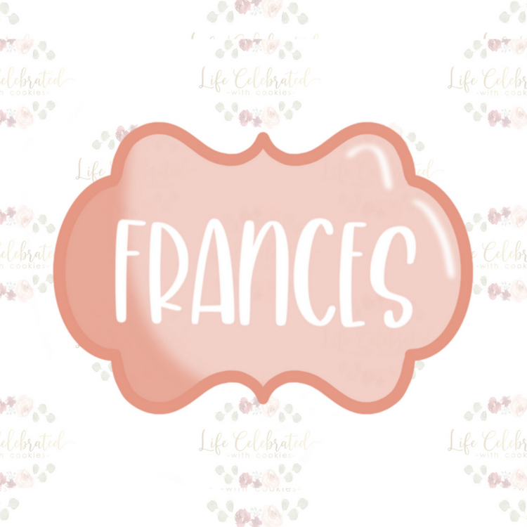 Frances Plaque Cookie Cutter