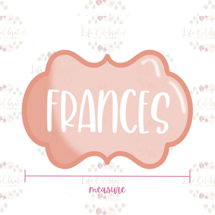 Frances Plaque Cookie Cutter