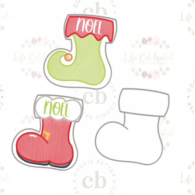 4" Stocking Name Plaque Cookie Cutter  - Cookie Better Holiday Bundle Collab