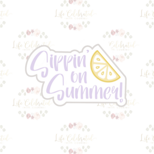 Sippin' on Summer Lemon Plaque Cookie Cutter - Batch Please Cookie Co. COLLAB