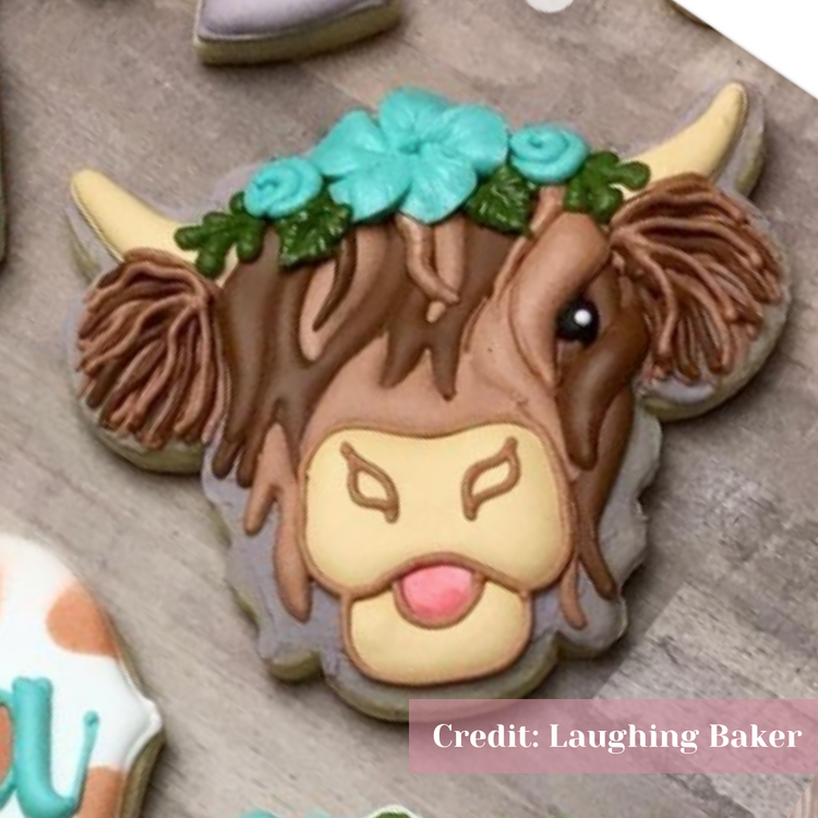 Highland Cow with Florals Cookie Cutter