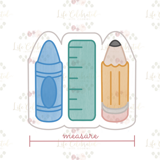 Crayon Ruler Pencil Trio Cookie Cutter