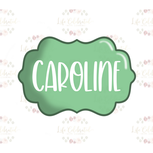 Caroline Plaque Cookie Cutter