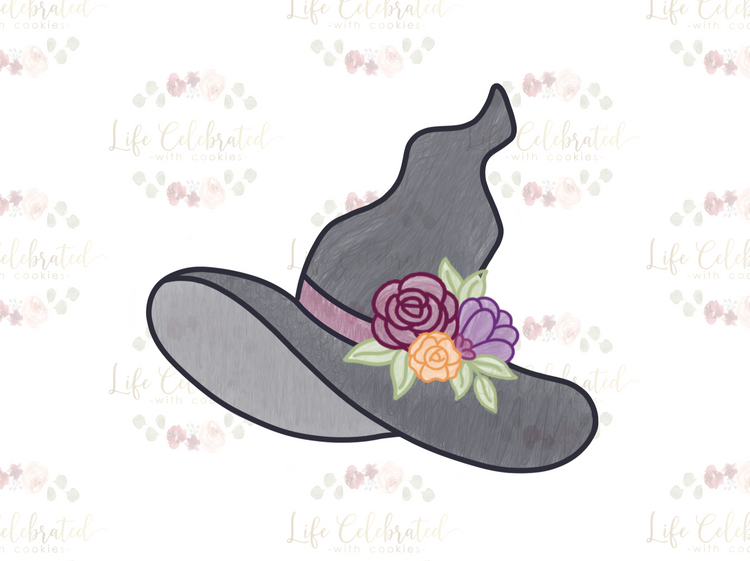 Floral Witch Hat Cookie Cutter