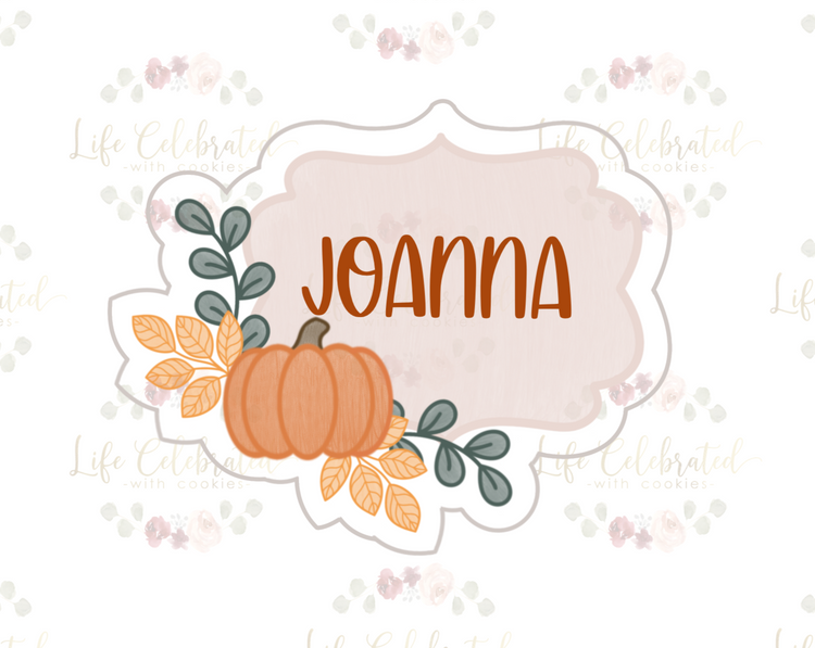 Floral Pumpkin Joanna Plaque Cookie Cutter