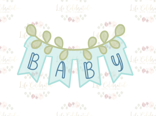 Floral Baby Banner Cookie Cutter