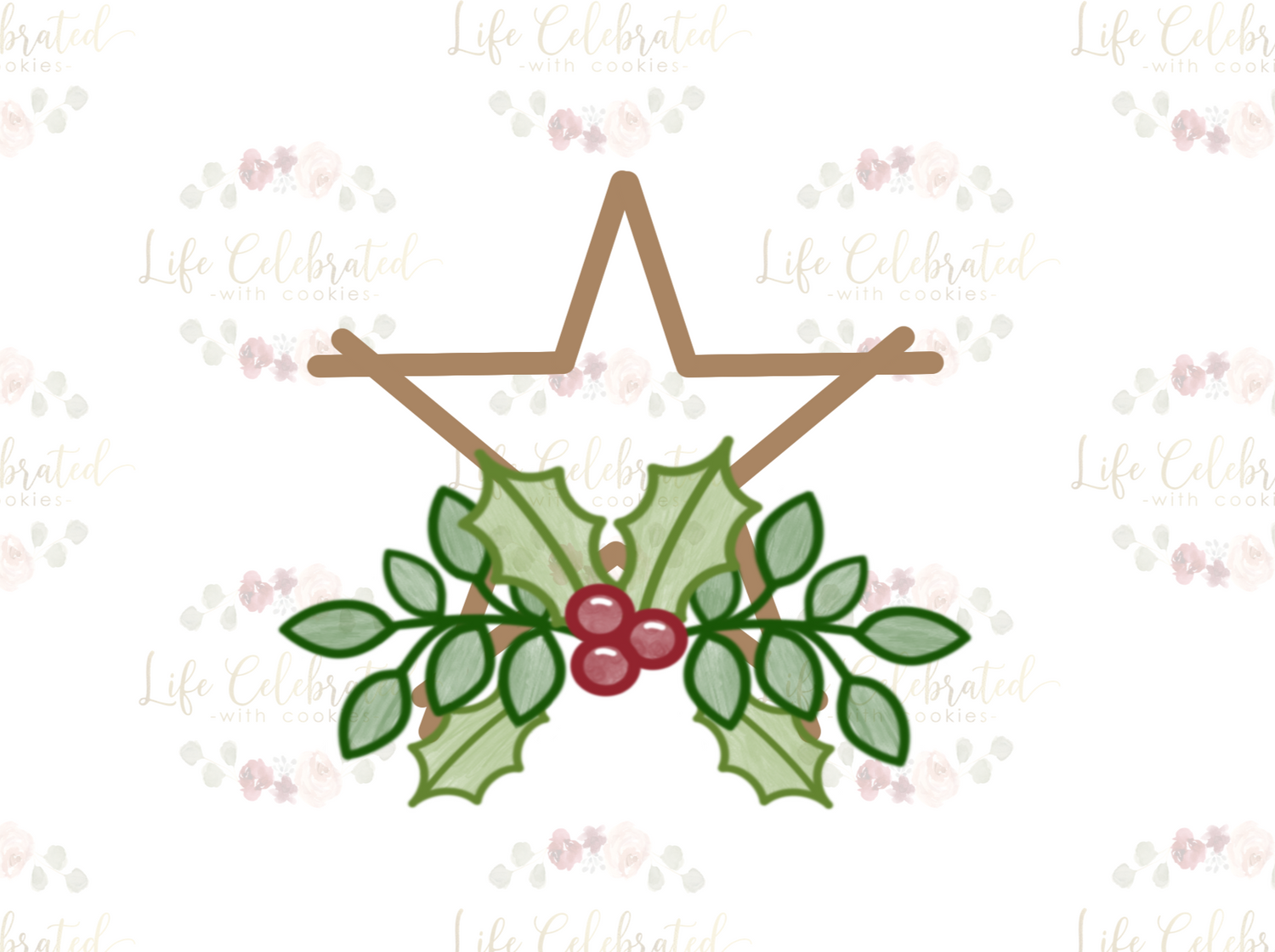 Wooden Star Greenery Cookie Cutter
