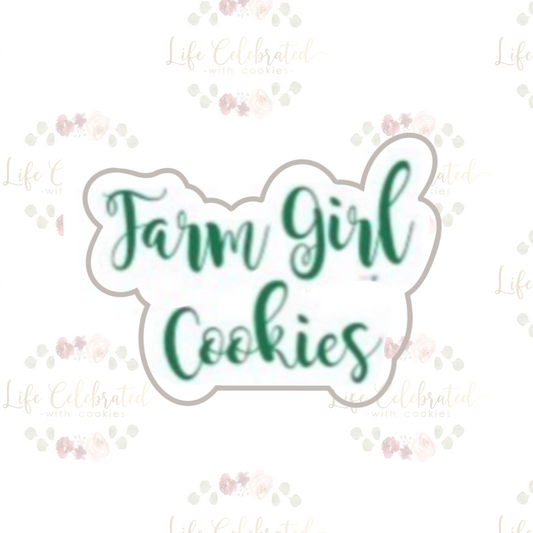 Custom Logo Cookie Cutter - Farm Girl Cookies