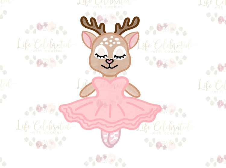 Reindeer Ballerina Rag Doll Cookie Cutter