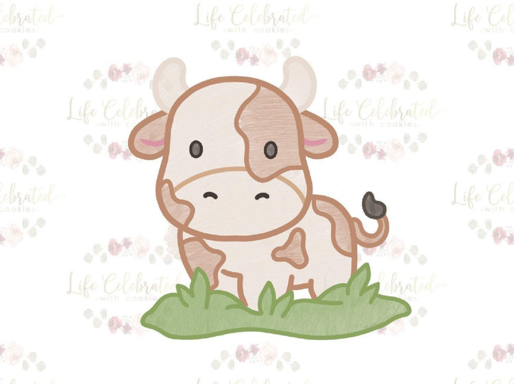 Baby Cow in Grass Cookie Cutter